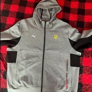 Scuderia Ferrari Hooded Sweat Men's Gray Jacket